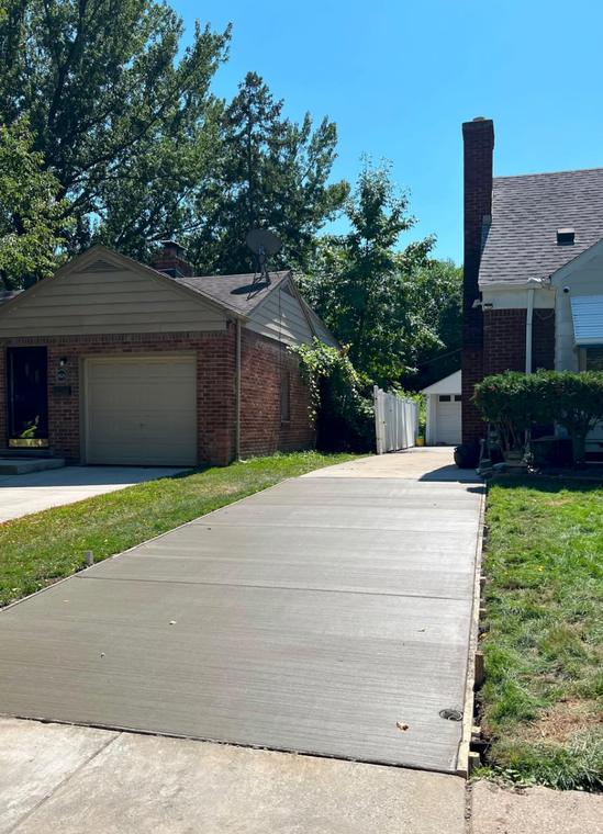 New drive to a detached garage — concrete work by Loaded Construction in metro Detroit