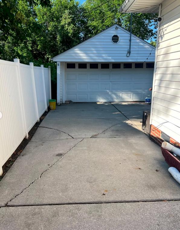 Before — broken side drive — concrete work by Loaded Construction in metro Detroit